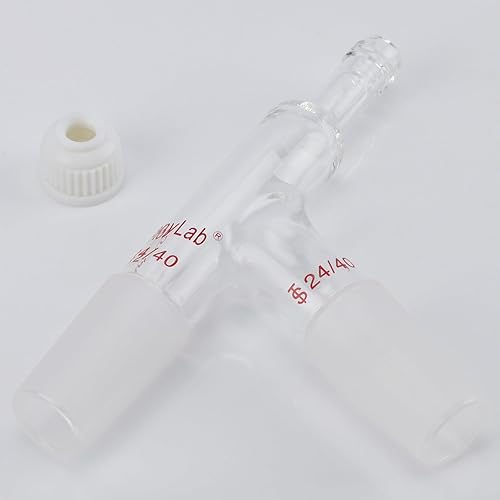 Miniatura 6 de StonyLab Adaptador de termómetro de destilación de 3 vías con juntas 2440 y tapón de rosca para aparatos de destilación