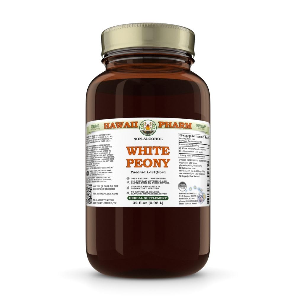 Hawaii Pharm White Peony White Pony Root Alcohol-Free Extract, 32 fl oz 32 Fl Oz (Pack of 1)