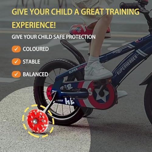 Image of Adjustable Training Wheels for Bike Fits 12 /14 /16 /18 /20 Inch Bikes Bicycle Training Wheels for Stabilizer Training,Flash Mute Wheel 1 Pair(greener)