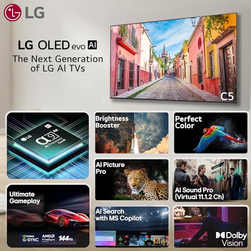 Image of LG 164 cm (65 Inches) OLED evo C5 AI Series 4K Ultra HD (3840 x 2160) Smart webOS OLED TV OLED65C56LA