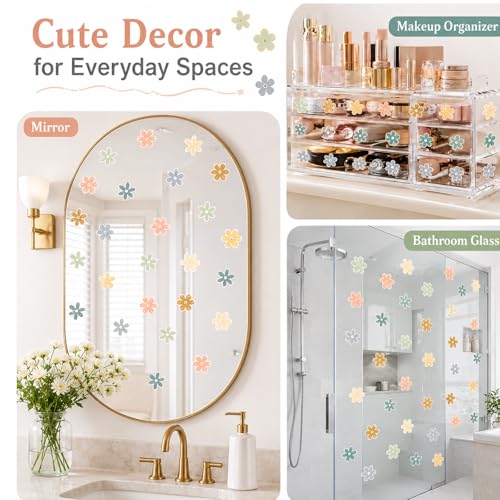 Image of 35 x Little Daisies Stickers, Cute Flower Stickers, Laptop Stickers, Water Bottle Stickers, Phone Flower Sticker, Aesthetic Stickers, Vinyl Stickers Daisy Sticker Pack, 2 inches (Multicolor)