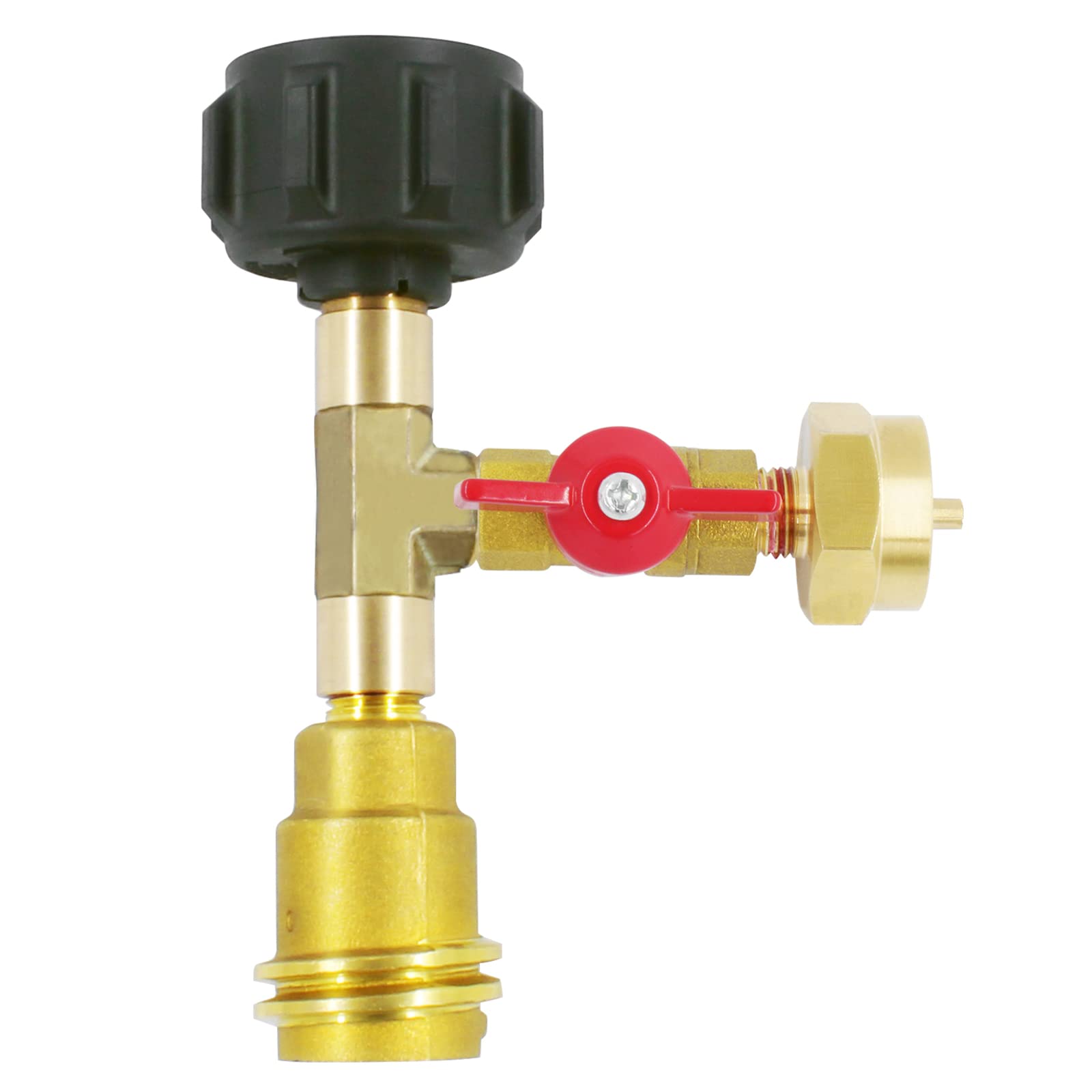 MOFLAME Propane Gas Brass Tee Adapter with 3 Port for