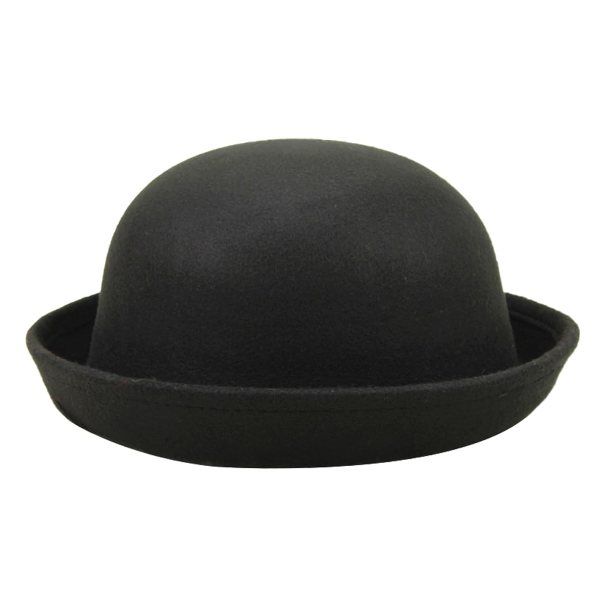 Chapeaux De Derby Ronds pour Enfants, Filles Et Garçons, Chapeau Seau Panama à Bord Retroussé, Feutre De Laine, Chapeaux Melon Ronds élégants, Tour De Tête 54cm