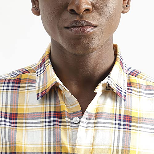 Image of UNITED COLORS OF BENETTON Men's Cotton Solid Slim Fit Shirt