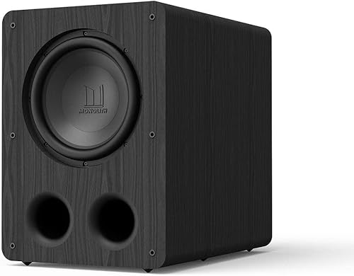 Monolith M-12 V2 Subwoofer de 12 pulgadas con certificado THX Ultra de 500 W, baja distorsión, salida de alta potencia, gabinete HDF ventilado,