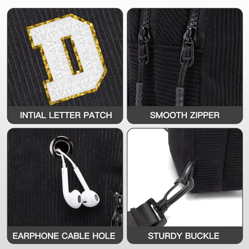 Image of Viverte Small Corduroy Sling Bag Initial Crossbody Bag Fanny Pack for Girls Personalized Birthday Gifts for Teen Girls Gifts