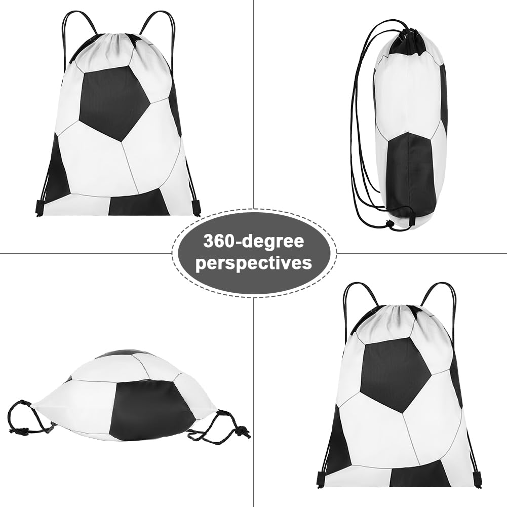 DiULi Lot de 4 Sacs de Sport à Cordon Enfant Football, Sac de Gym Léger avec Cordon de Serrage Réglable, Sac à Dos Imperméable avec Imprimé Sport, Sac de Rangement Pliable pour École et Entraînement