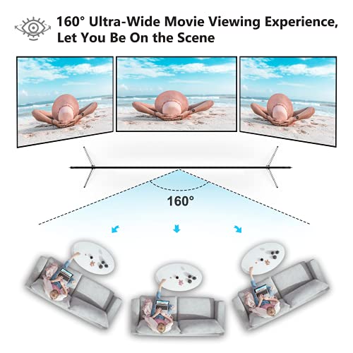 Image of 100 Inch Video Projector Screen with Stand, Movie Projector Screen Indoor /Outdoor Front /Rear 16:9 4K HD with Carry Bag, Video Screen for Home, Backyard, Camping Theater