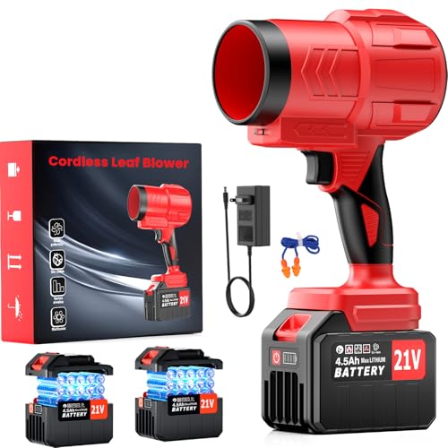 Akku Laubbläser mit 21V 2×4.5Ah Akkus und Ladegerät, 1.500.000...