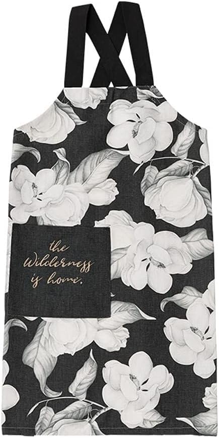 Chef Aprons for Men Women with ，Kitchen Bib Aprons American Pastoral Plant Pattern Apron, Home Sleeveless Fabric Kitchen Baking Apron, Male and Female Waist Chef Gown Unisex Pinafore