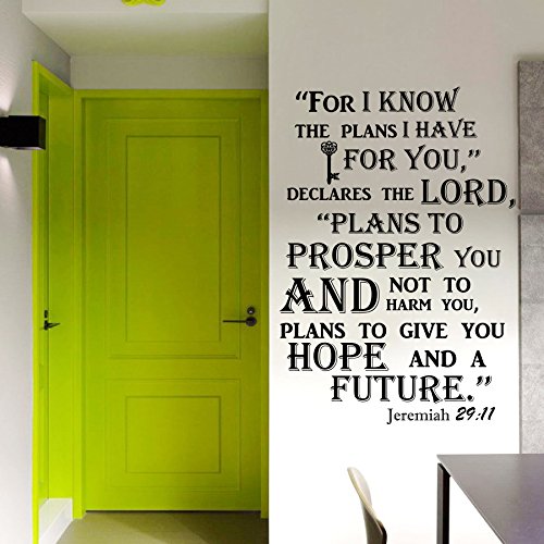 Wall Decals Quotes Jeremiah 29:11 Bible Verse Vinyl Sticker Wall Decor Murals Wall Decal by DecorimDecorWallDecal