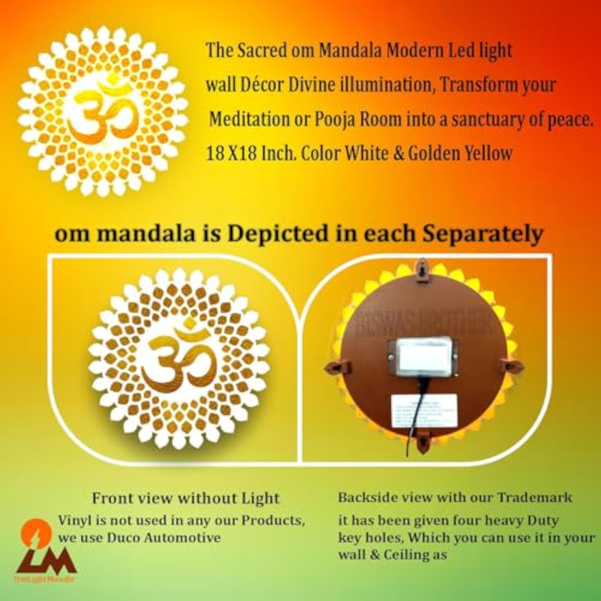 The Sacred om Mandala Modern LED Light Wall Décor
