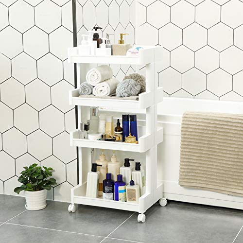SONGMICS Carrello in Plastica a 4 Piani Scaffale