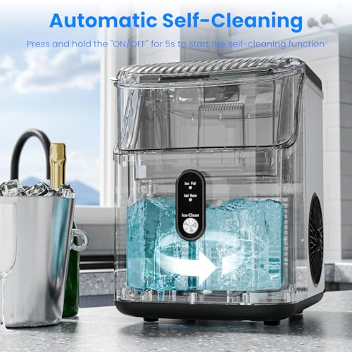 Image of Antarctic Star Nugget Ice Makers Countertop, Portable Ice Maker Machine with Self-Cleaning, 35lbs /24H, Crushed Ice Machine with Handle & Scoop for Home, Kitchen, Office and Camping(Stainless Steel)
