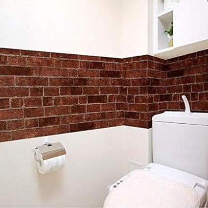 Amazon こすってアレンジ ヴィンテージ壁紙シート 赤レンガ 250cm幅 45cm丈 よこ貼り Vwp 02 こすってアレンジ ホーム キッチン 通販
