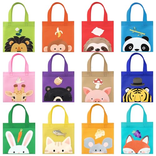 12 Piezas Animales Del Bosque Bolsa Tela Tote Bag Tela Regalo