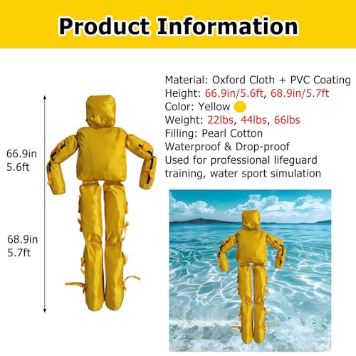 Muñeco de rescate acuático para práctica, 22 lbs miniatura 2