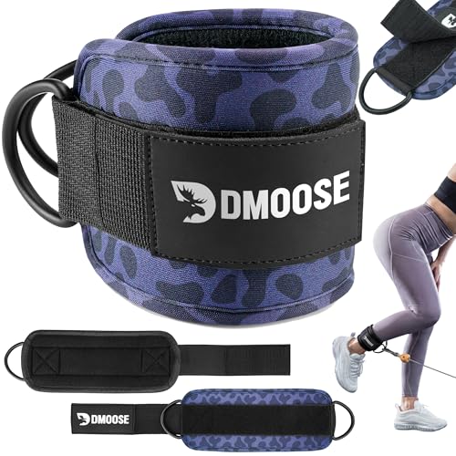 Image of DMoose Ankle Strap for Cable Machine - One Size Fit with Premium Padding, Workout Kickback Ankle Cuffs, Ankle Bands for Working Out, Booty Workouts, Leg Extension, Hip Abductors & Lower Body Exercises