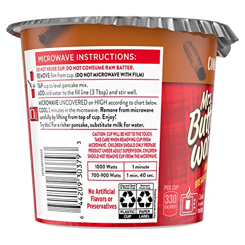 Mrs. Butterworth's Pancake Breakfast Cup, Cinnamon Roll Flavored Pancake Mix, 2.6 Oz #TOP2