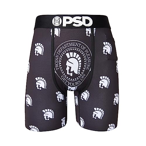 PSD Men's Trojan Dept Boxer Briefs, Black, XL