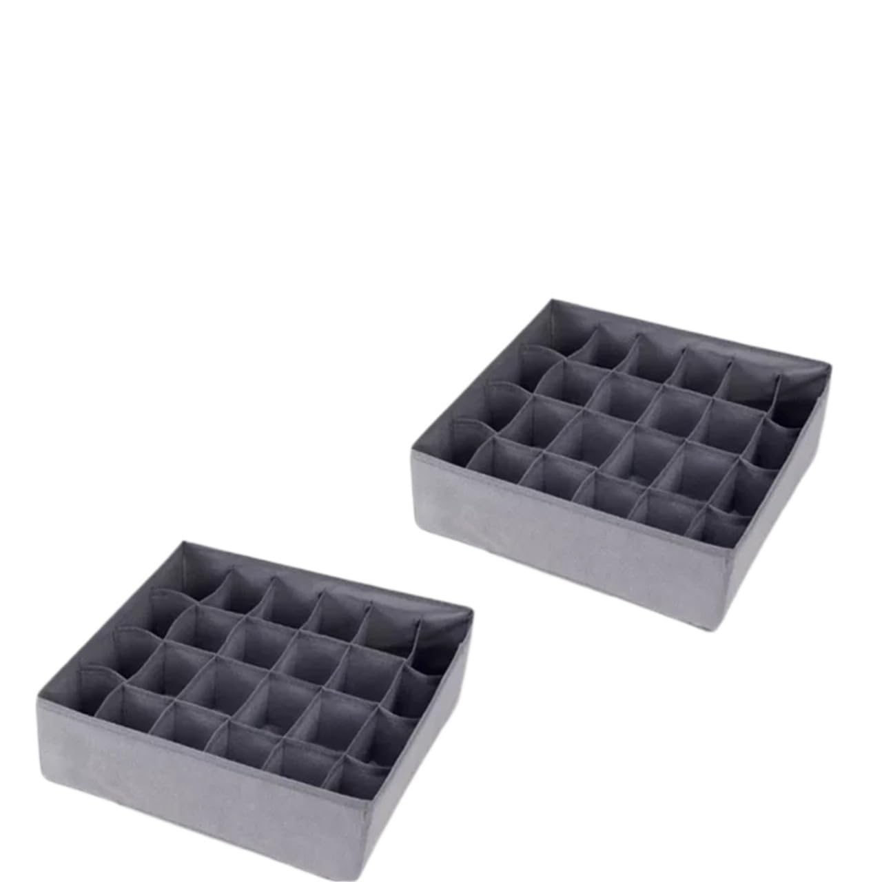 MKLHAVB Drawer Underwear Storage Organizer Socks And Bra Pants Box Cabinet For Clothes Ties Wardrobe(Grey-24grids-2pcs)
