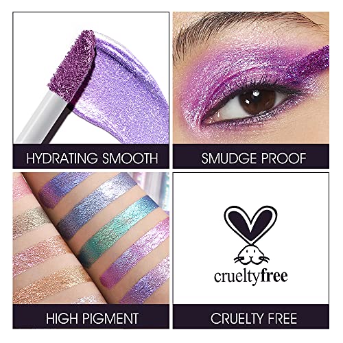 Quxunzzz Galaxy Liquid Glitter Eyeshadow,Liquid Glitter Eyeliner Metallic Glitter Shimmer Eye Looks Waterproof Long Lasting Quick-Drying Sparkling Eye Shadow Euphoria Makeup 06# #TOP3