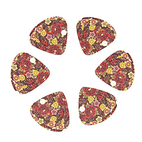 Lot de 12 médiators pour guitare électrique basse acoustique Motif floral Rouge - Les Beatles, Paul McCartney, John Lennon, RIngo Starr, George Harrison Lot de 12 médiators pour guitare électrique basse acoustique Motif floral Rouge – Image 3