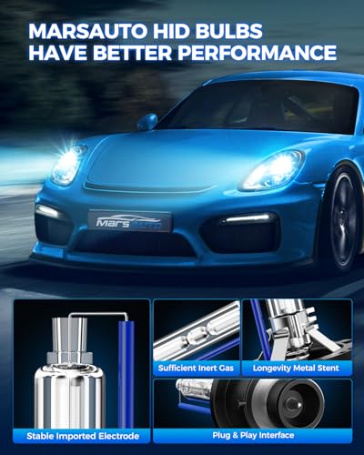Image of Marsauto D2S D2R HID Bulbs, 85122 66240 66040 66240 HID Xenon Bulbs, 35W D2S 8000K White Blue, Pack of 2