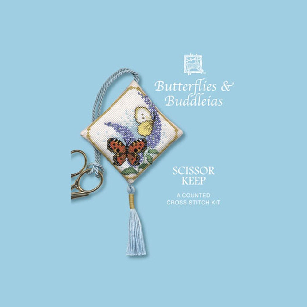 Butterflies and Buddleia Scissor Keep - Cross Stitch Kit