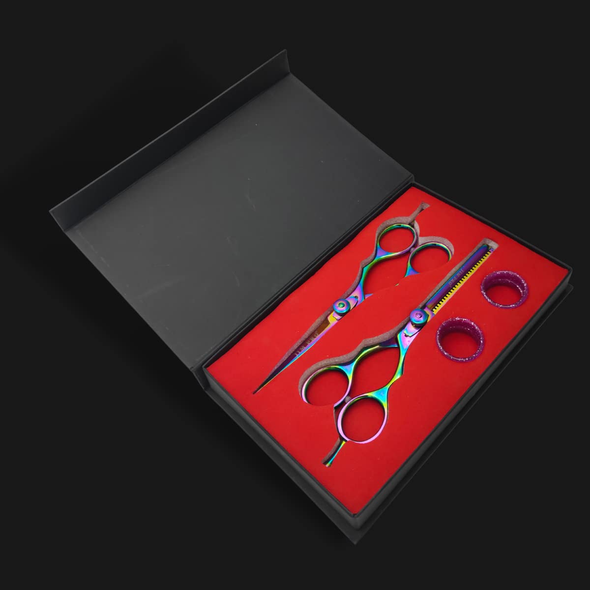JIM PRO Hair Cutting Scissors Set, Professional Hairdressing Shears Set (Hair Beard Grooming Shears & Barber Thinning Scissors Set) for Men Women Pets Home Salon (MULTICOLOR) Set 6