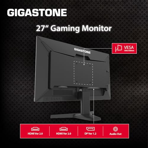 Image of Gigastone 27 inch IPS Gaming Monitor 2-Pack 165Hz FHD 1920 x 1080, 178 Wide View Frameless PC Monitor, Built-in Speakers, FreeSync, Eye Care Technology, Ergonomic Tilt VESA Mount,DP,HDMI