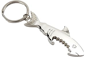 Creative Corkscrew Shark Beer Keychain - The Perfect Companion for Adventurers