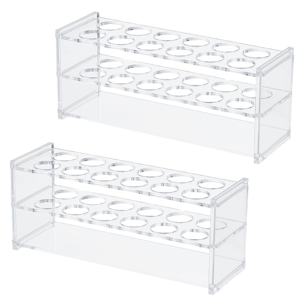 Support de tubes à essai en acrylique transparent à 12 trous de 2,3 cm stable