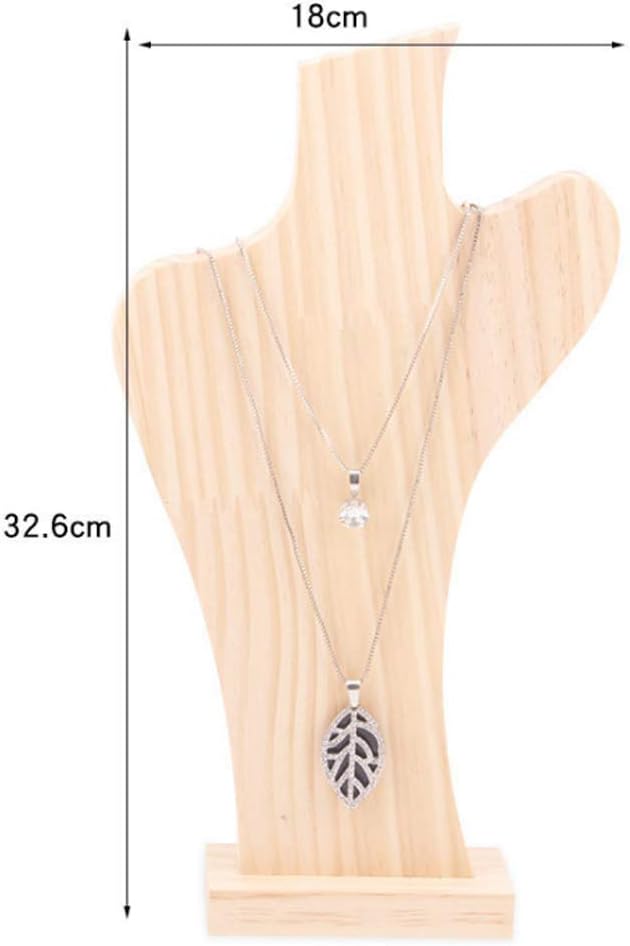 ファッションウッドネックレスジュエリーディスプレイ小道具ジュエリーペンダントセーターチェーンホルダーモデルネックボックス