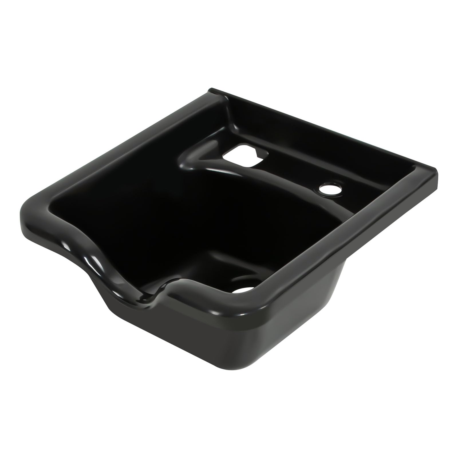Salon Shampoo Waschbecken, Mobiles Waschbecken Friseur, Schwarz ABS Kunststoff Shampoo Becken mit Wasserhähne und Schläuche, Haarwaschbecken, 47.5x49x25cm