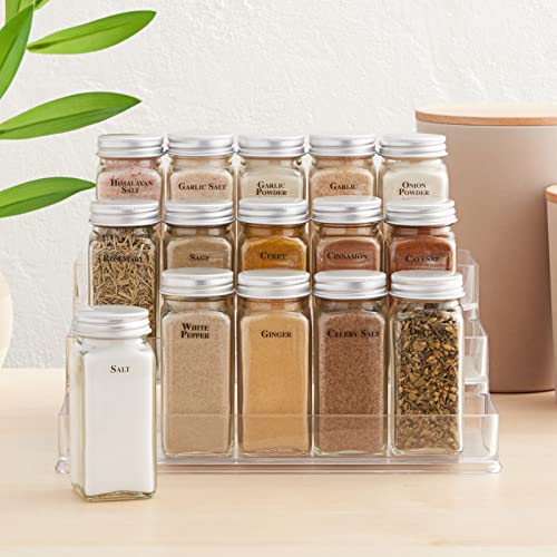 Talented Kitchen 125 Spice Labels Stickers, Clear Spice Jar Labels Preprinted For Seasoning Herbs, Kitchen Spice Rack Organization, Water Resistant, Black #TOP1