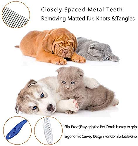 RvPaws Stainless Metal Flea Comb for Pets Grooming Comfortable to Use Dogs, Cats, Rabbit Fur Detangling Tool Flea and Tick Prevention for Animals (Single Side Comb) 1