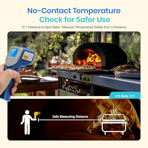 Image of Etekcity Infrared Thermometer Upgrade 774, Heat Temperature Temp Gun for Cooking, Laser IR Surface Tool for Pizza, Griddle, Grill, HVAC, Engine, Accessories, -58F to 842F, Blue