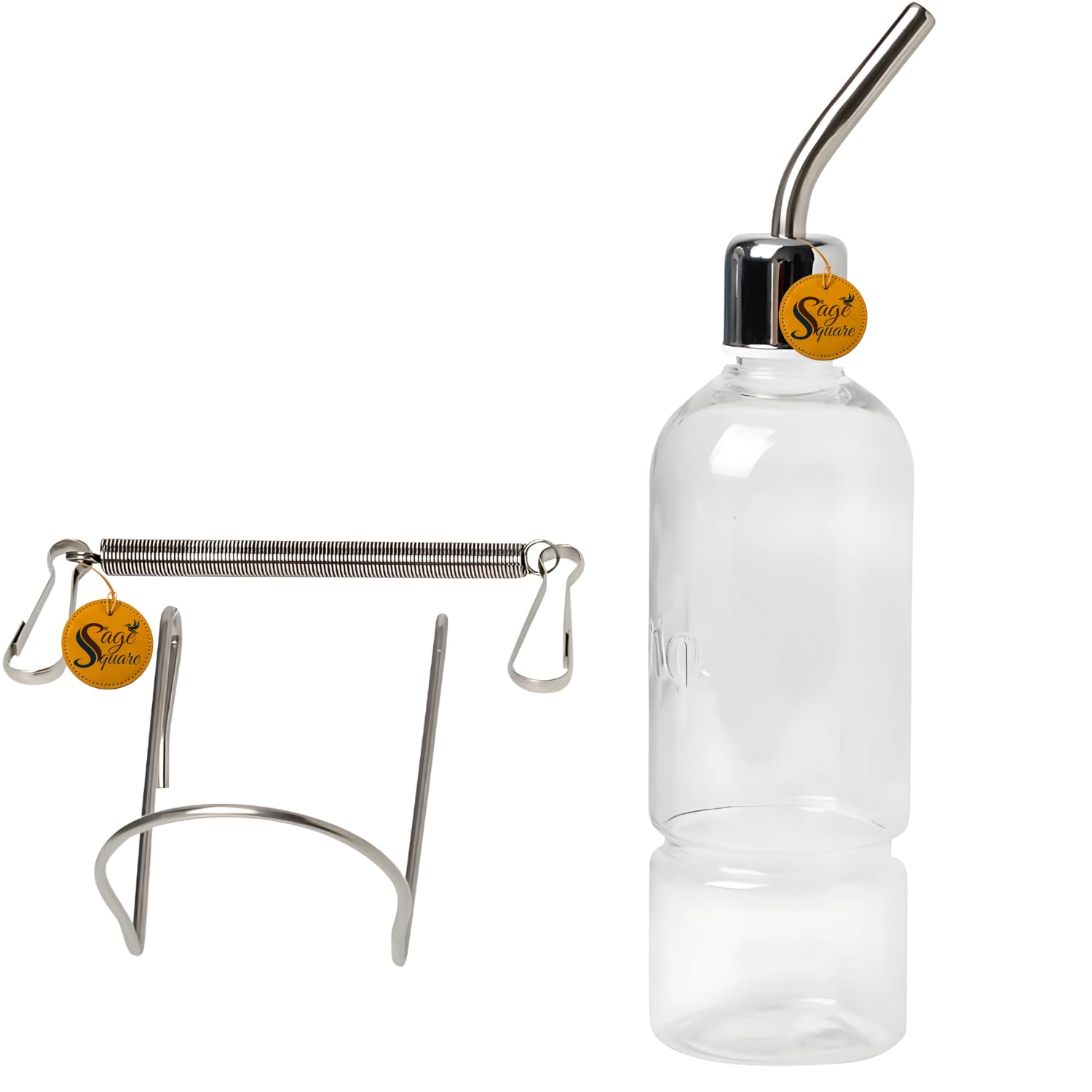 Sage Square Hamster Transparent Water Bottle – Leak-Proof Drinking Dispenser for Hamsters, Mice, Gerbils| BPA-Free Plastic with Stainless Steel Nozzle | Ideal for Cage Use & Daily Hydration (180 ml)-image-27