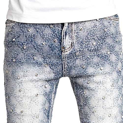 Men's Fashion Distressed Slim Fit Jeans Tapered Leg Skinny Stretch Jeans for Men Fashion Vintage Biker Denim Pants3