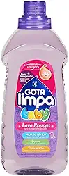 Lava Roupas Baby Líquido, Hipoalergênico, Dermatologicamente Testado, com Branqueador, para Roupas de Bebê - Gota Limpa 1L