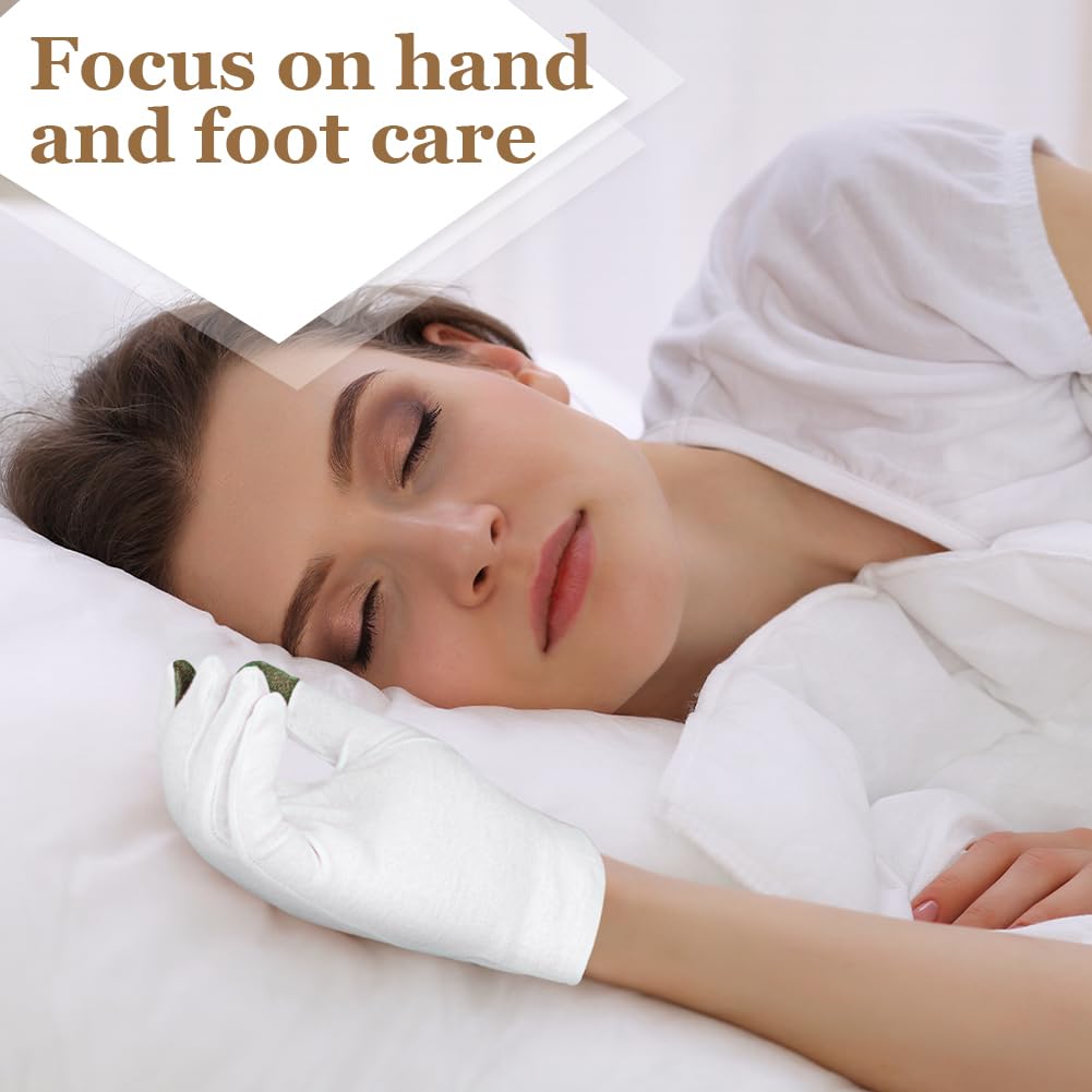 5 Paia Guanti Idratanti, Cotone Guanti Touch Screen a 360°, Guanti Idratanti Durante il Sonno, Guanti Per Trattamento Spa Per La Riparazione Di Pelle Ruvvida Screpolata E Screpolata