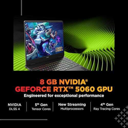 Image of HP Omen, Intel Core Ultra 7 255H, 8GB RTX 5060 (24GB DDR5, 1TB SSD) 165Hz, 2k WUXGA, 3ms, 400 nits, 16'' /40.6cm, Win11, M365* Office24, Black, 2.42kg, an0015TX, RGB, Gaming Laptop