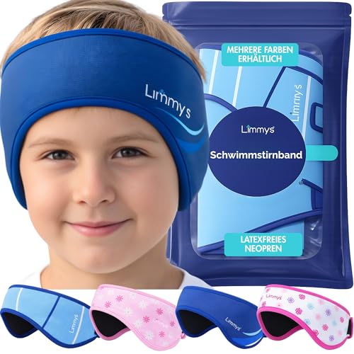 Limmys Schwimmstirnband für Kinder & Erwachsene Ärztlich inspirierten Ohrenschutz beim Schwimmen elastisches Neopren-Stirnband latexfrei & kindersicher rutschfest hält Ohrstöpsel sicher