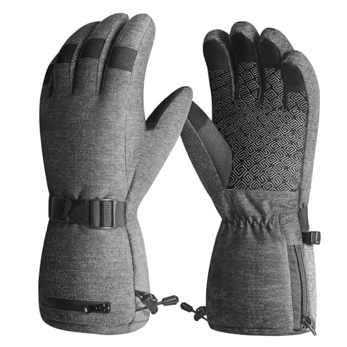 ATERCEL Skihandschuhe Herren Damen Warme Touchscreen Winterhandschuhe (XL)