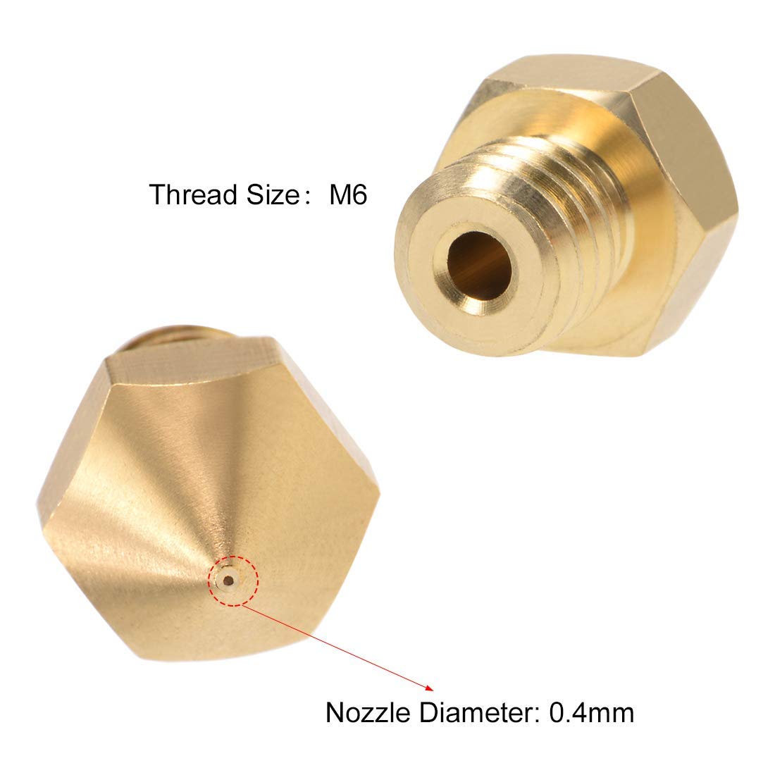 PARTE STAMPANTE 3D 0,4 mm ugello estrusore testina di stampa tubo 1 PARTE STAMPANTE 3D 0,4 mm ugello estrusore testina di stampa tubo 1