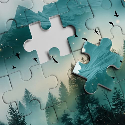 Puzzle de Arte Elk Forest para Adultos 1000 Piezas Naturaleza, Animales, Paisaje Mágico, Rompecabezas Desafiante miniatura 3
