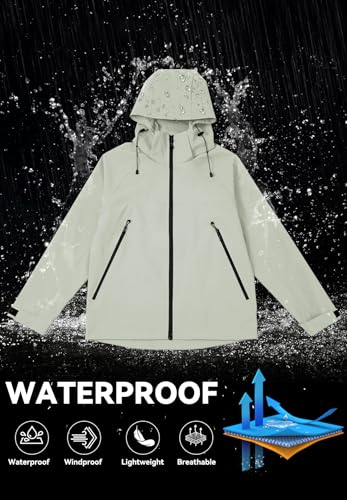 Zando Waterproof Rain Jacket Women Lightweight Raincoat for Women Loose Fit Windbreaker Jacket with Hood Hiking Outdoor2