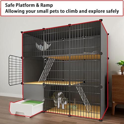 Käfig für Katzen Käfig für Katzen, großer Käfig für Katzen, große Katzenkäfige, für den Innenbereich, Katzenzaun, Hängematte für Katzen, Box für Haustiere, Käfig für kleine Tiere f-6