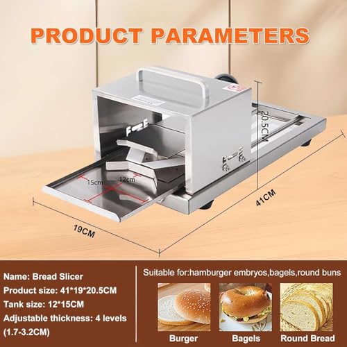 Cortador manual de bagels de acero inoxidable resistente con nivelador suave 7